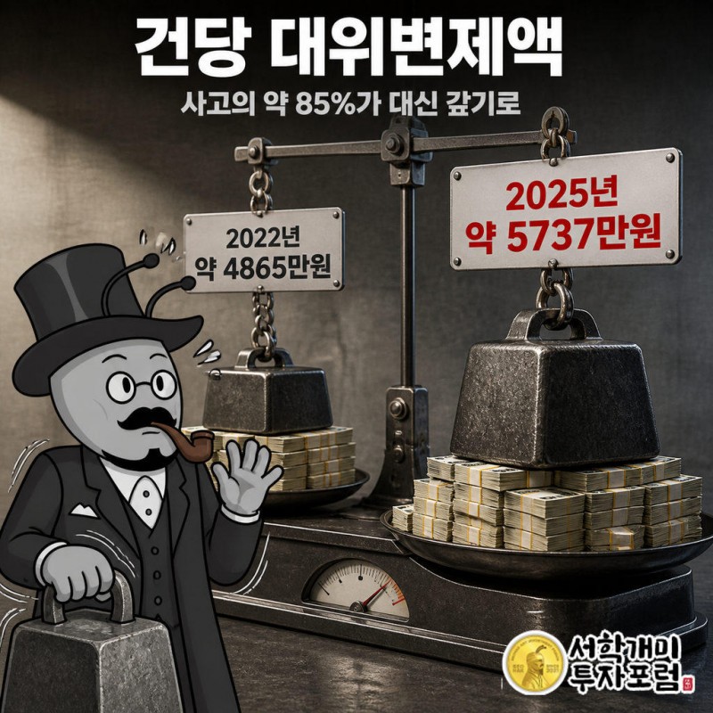 대위변제 1건당 금액은 2022년 약 4865만원에서 2025년 약 5737만원으로 올랐다
