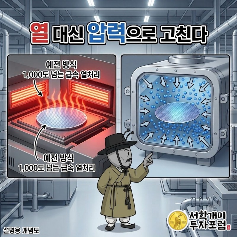 HPSP 고압 수소 어닐링 단일 장비와 풍산 장비팀에서 시작한 성장 경로 — 열 대신 압력으로 고친다 도판