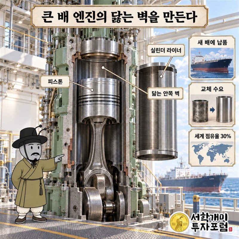 케이프 — 큰 배 엔진의 닳는 벽을 만든다 도판