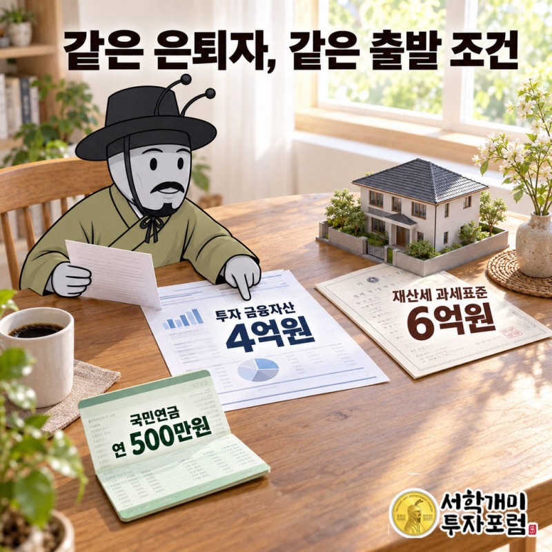 비교 사례의 투자 금융자산은 4억원이다.