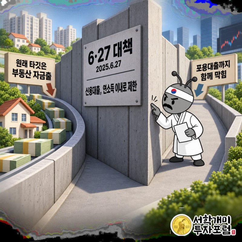 2025년 6월 27일 6·27 대책으로 신용대출 한도가 연소득 이내로 제한됐다(이전엔 최대 연봉의 2배)