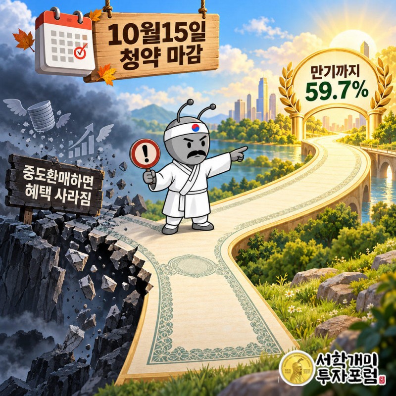 만기까지 들고 가면 세전 수익률 약 59.7%, 연평균 6.0%, 1,000만원이면 이자 약 597만원