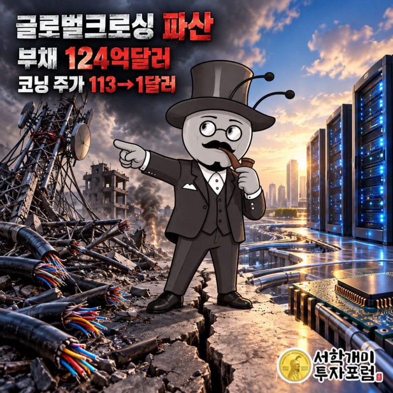 글로벌크로싱은 해저 광케이블에 75억달러 이상을 넣고 부채 124억달러로 2002년 파산