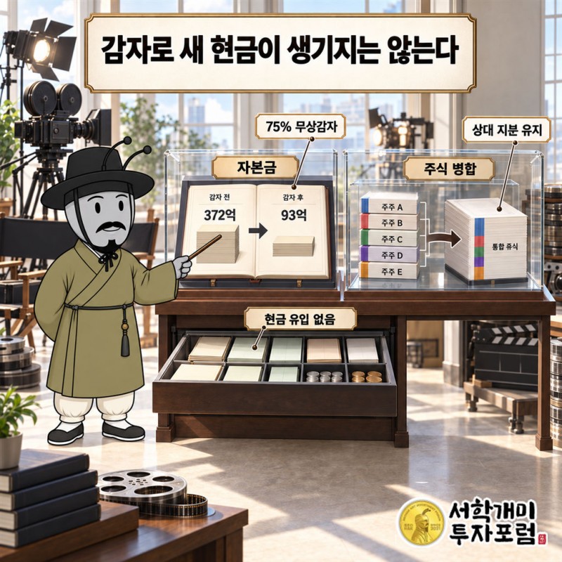 바른손이앤에이 — 새 돈을 받기 전에 줄어든 자본금 도판