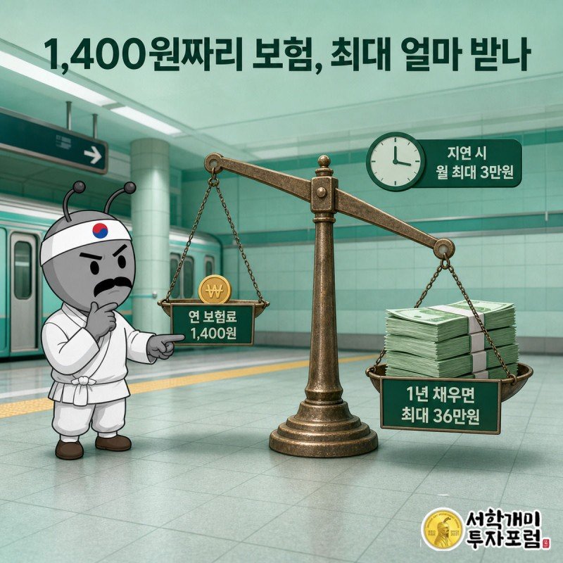 저울 한쪽에 동전 1400원, 다른 쪽에 지폐 36만원이 올라간 비교 그림