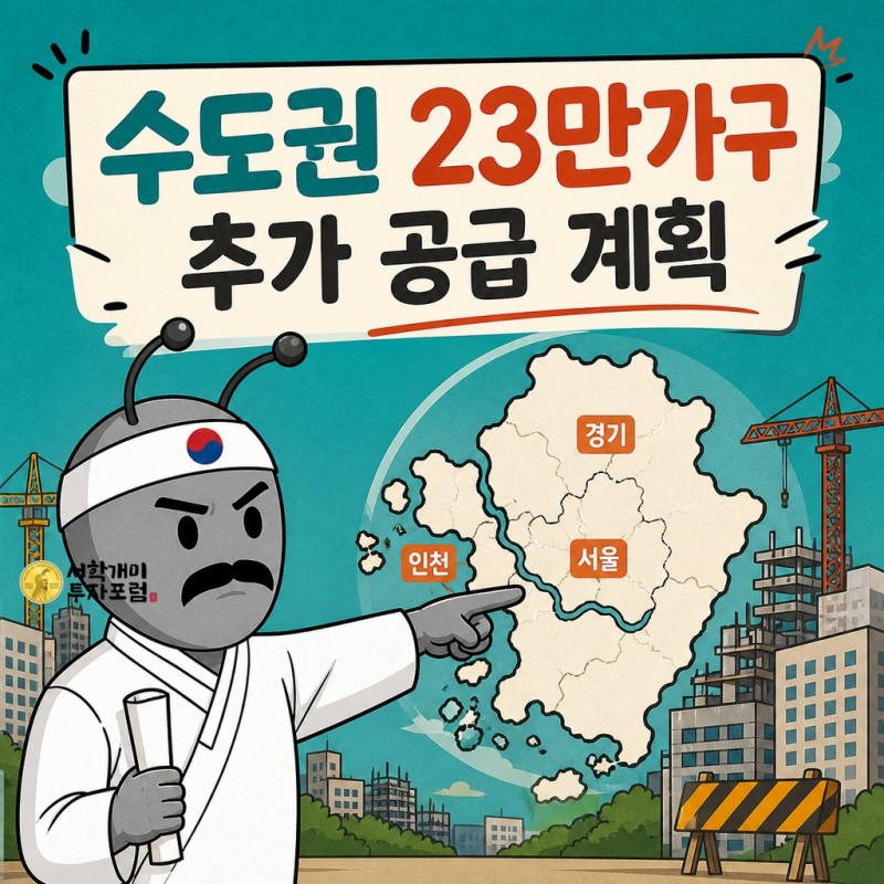수도권 23만가구 추가 공급 계획을 설명하는 동학개미 기자