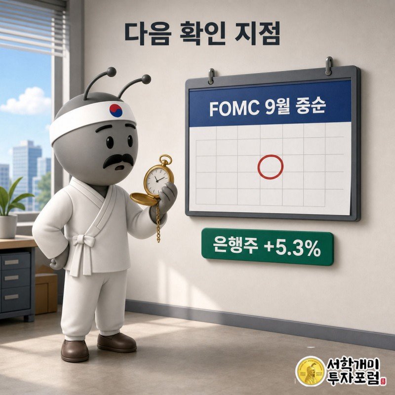 9월 중순 FOMC 결과를 회중시계를 들고 기다리는 개미를 그린 그림