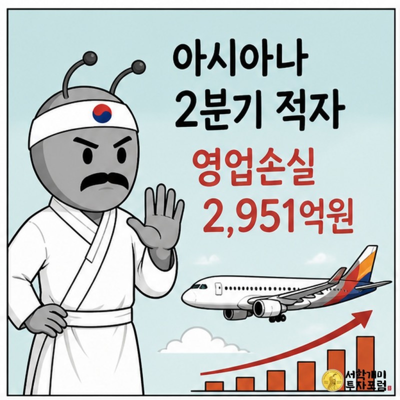 아시아나항공 2분기 영업손실 2951억원을 설명하는 동학개미 기자