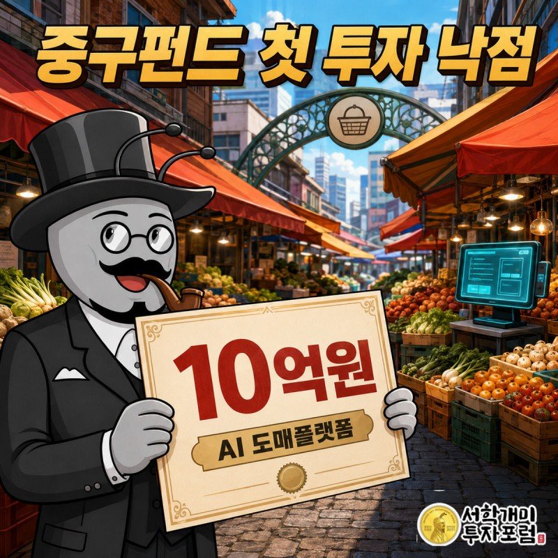 전통시장을 배경으로 부자개미가 