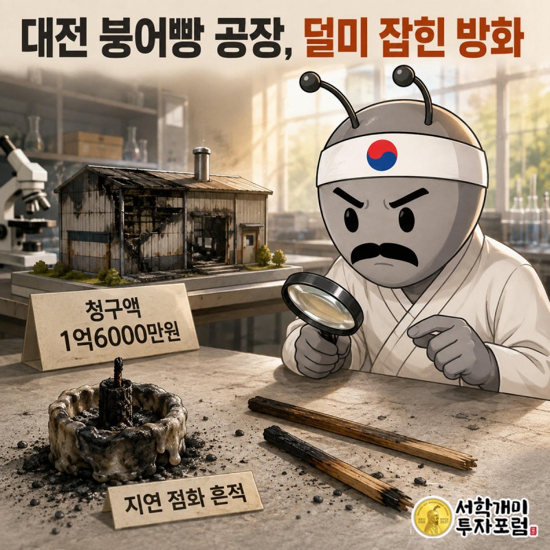 양초와 나무젓가락 지연 점화 흔적, 재연실험 모형을 살피는 서민개미와 청구액 1억6000만원 수치
