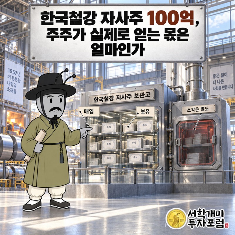 한국철강 커버 — 한국철강 자사주 100억, 주주가 실제로 얻는 몫은 얼마인가