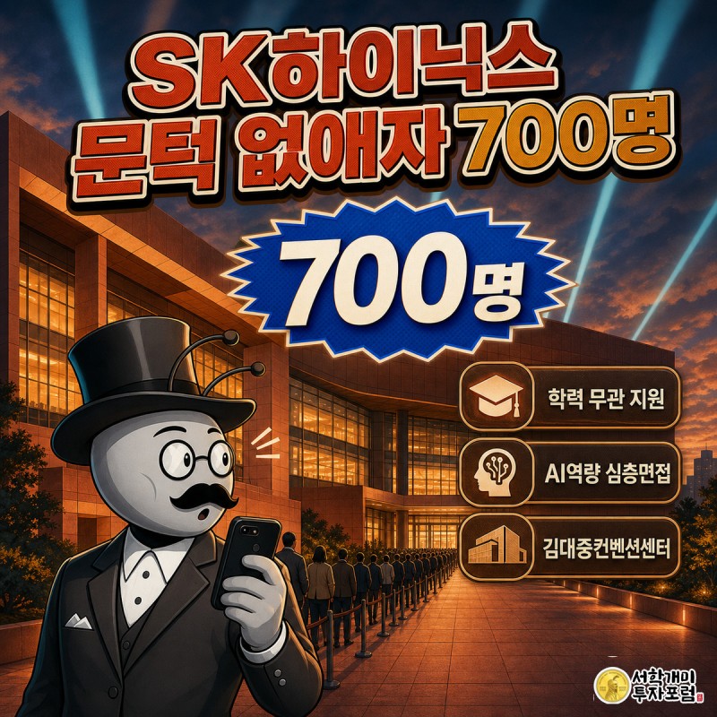 김대중컨벤션센터 앞에 줄지어 선 구직자 개미 700명이 SK하이닉스 채용설명회를 기다리는 모습