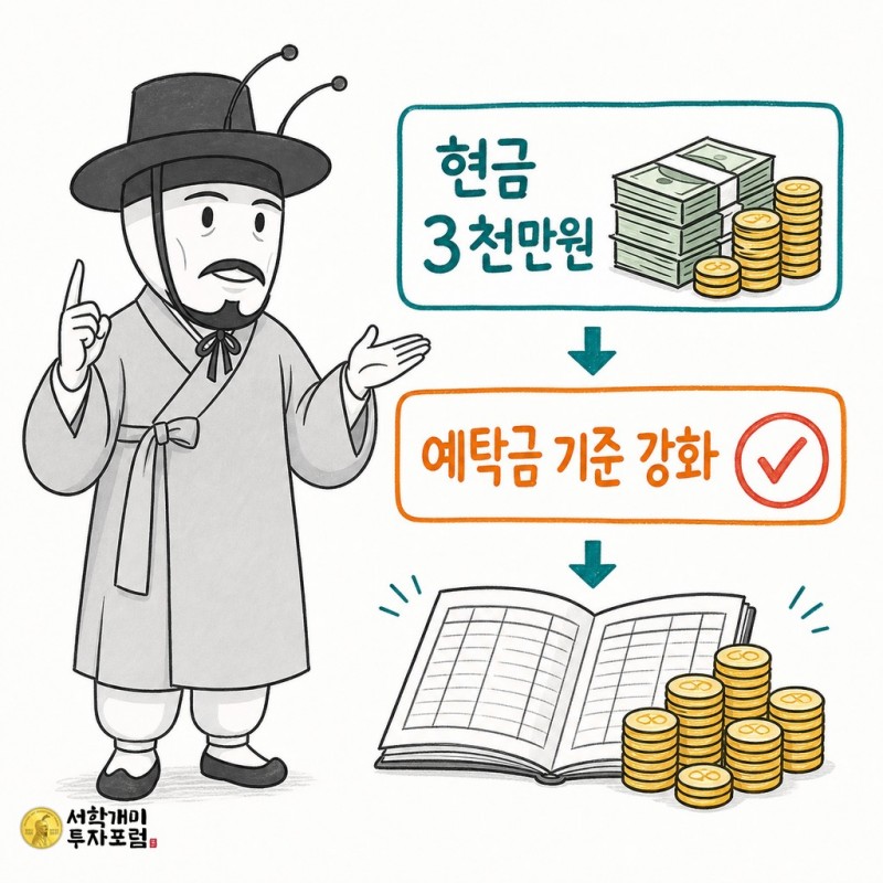 현금 3천만원 예탁금 기준 강화를 설명하는 양반개미 기자