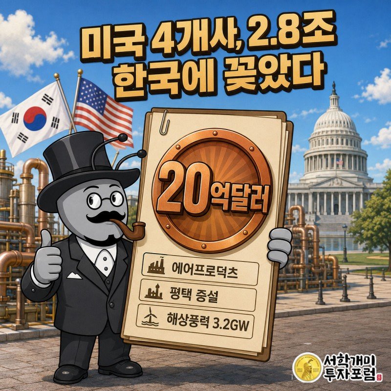 부자개미 캐릭터가 투자신고서를 들고 20억달러 배지를 자랑스럽게 보여주는 커버 일러스트
