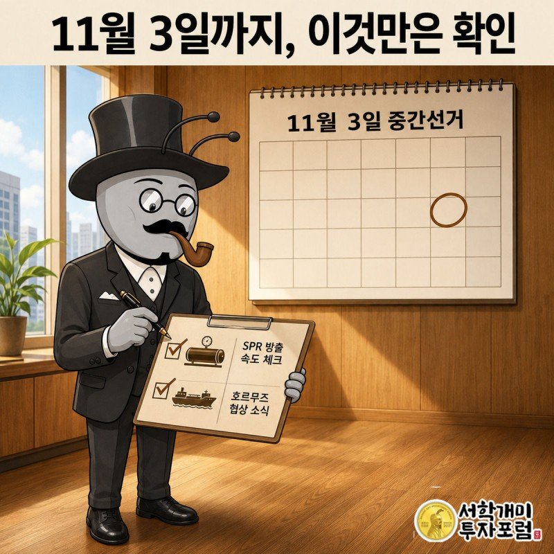 11월 3일 중간선거를 달력에 표시하고 체크리스트를 확인하는 개미