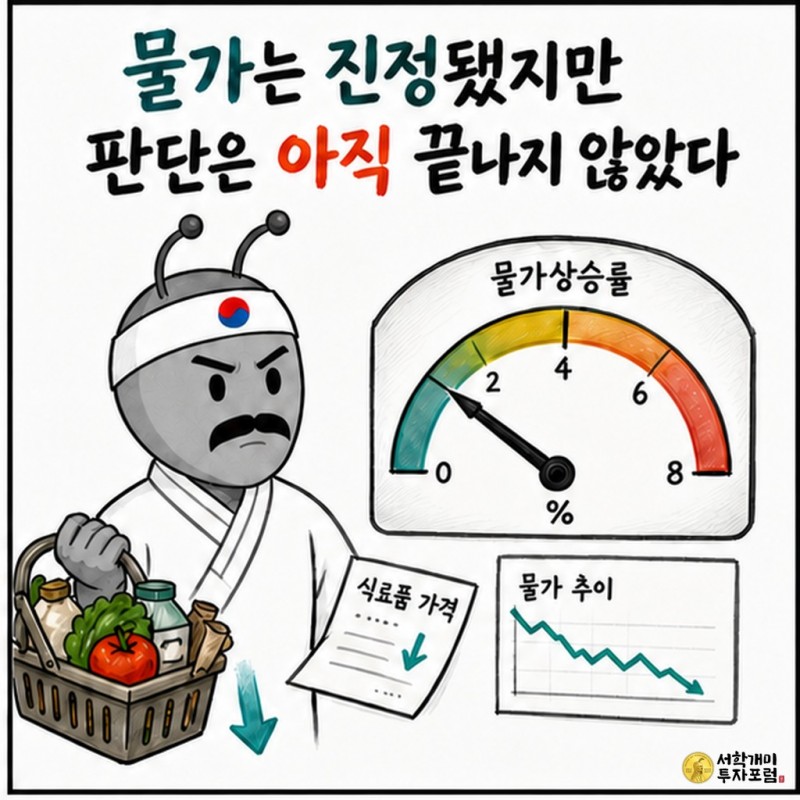 생활물가와 기준금리 압력을 비교하는 동학개미