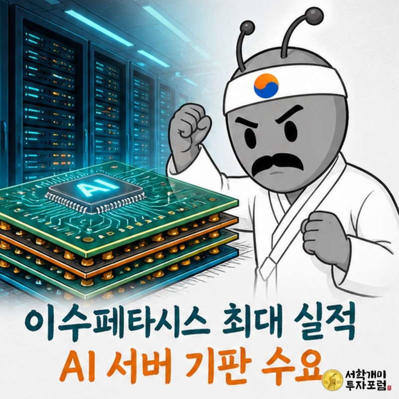 AI 서버용 다중적층 기판을 들고 실적 성장을 알리는 동학개미 기자