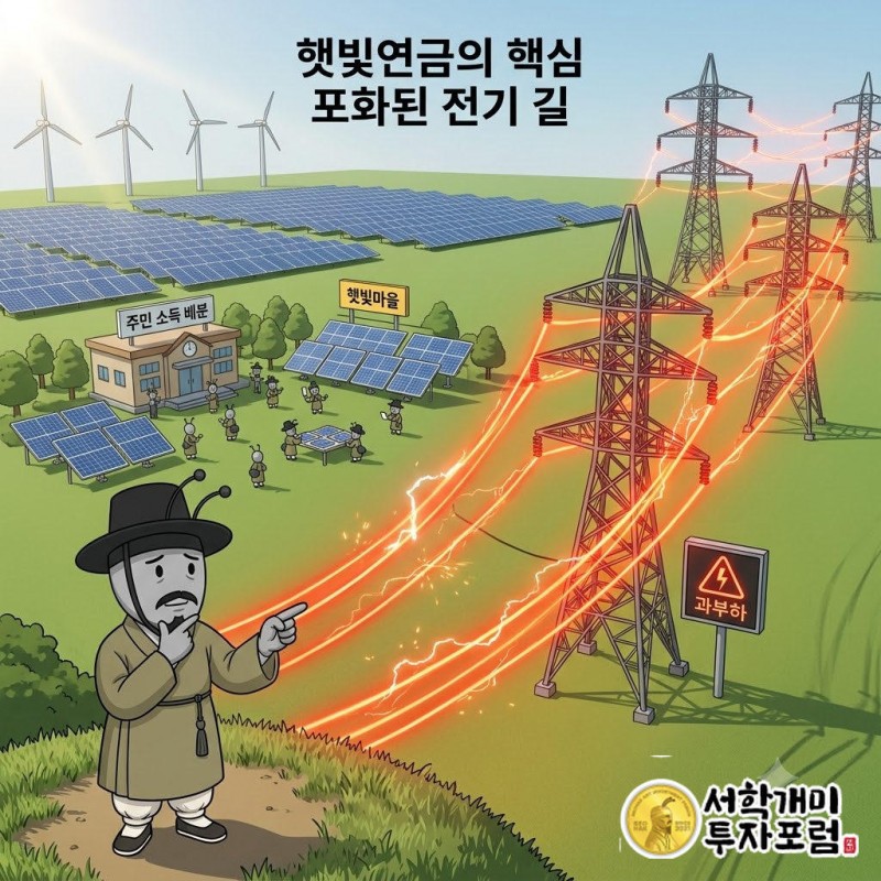 햇빛·바람연금이란 무엇이고 왜 계통이 문제인가 를 설명하는 인포그래픽