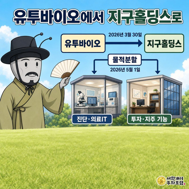 2026년 3월 30일 사명 변경, 5월 1일 물적분할