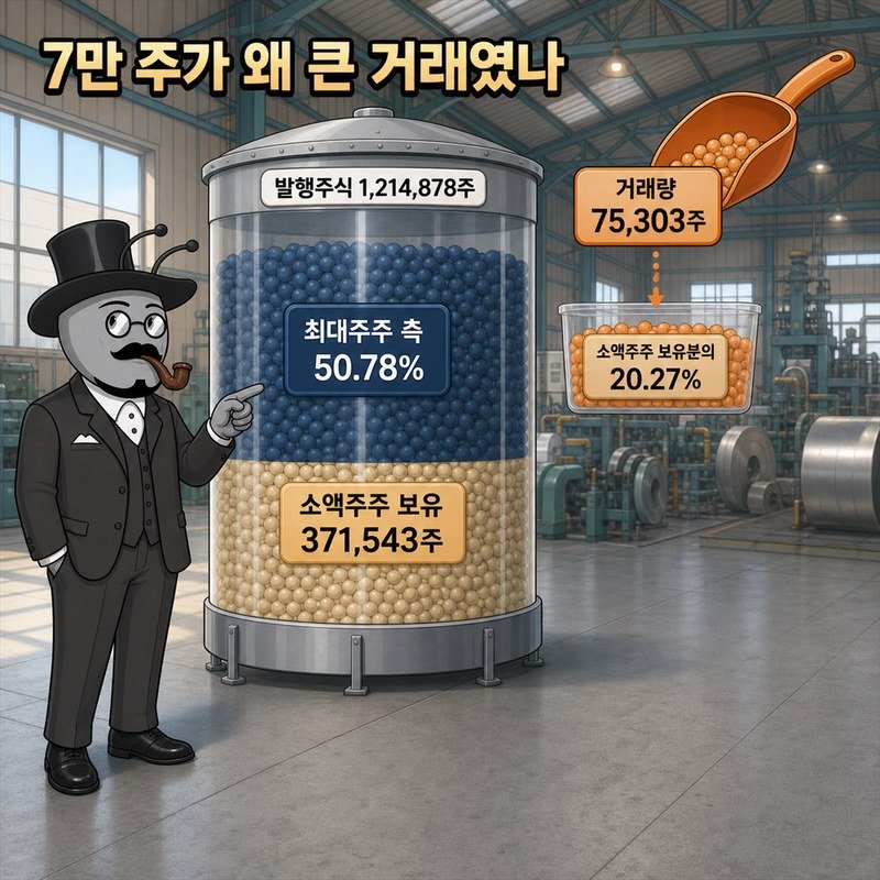 최대주주 50.78%, 소액주주 보유분의 20.27%가 하루에 거래