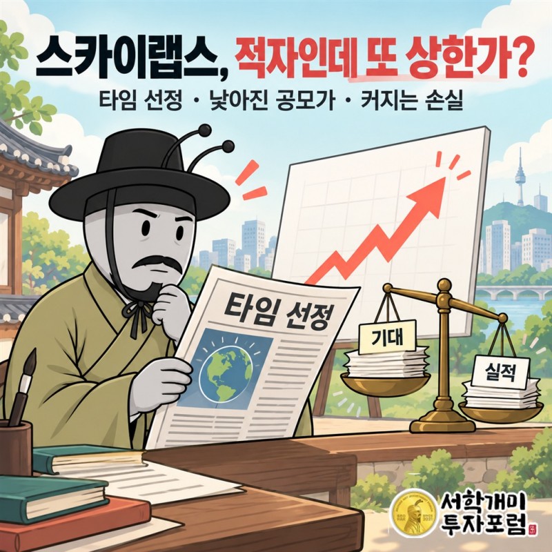 스카이랩스 상한가 이유, 타임 선정에 붙은 기대와 커진 적자