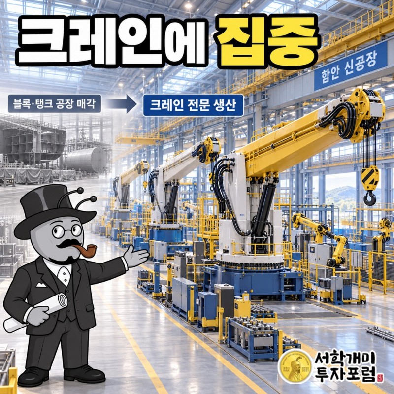 유조선과 화학물 운반선 갑판에서 호스 핸들링 크레인이 적재·하역용 호스를 다루는 장면과 조선사가 장비를 구매하는 관계