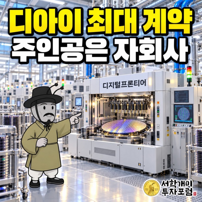 메모리 칩 검사장비를 만드는 디아이와 HBM4 웨이퍼 테스터를 공급하는 자회사 디지털프론티어를 소개하는 표지