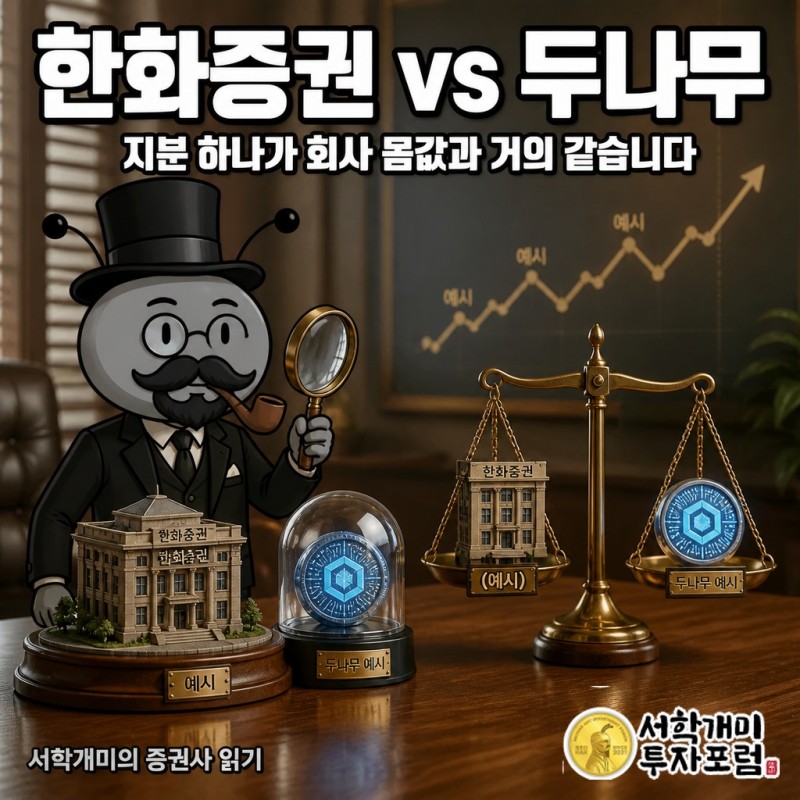 한화투자증권이 업비트 운영사 두나무의 3대 주주가 된 구조를 보여 주는 표지
