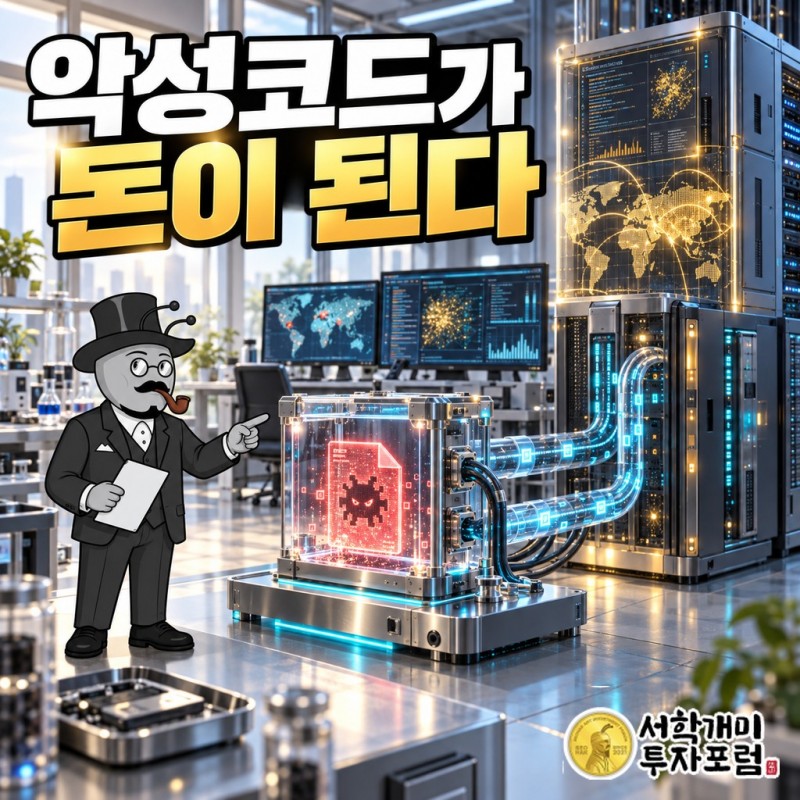 샌즈랩의 무료 백신이 모은 악성코드 표본이 위협정보를 거쳐 기업 내부망 분석 장비로 이어지는 흐름을 한 장에 담은 표지