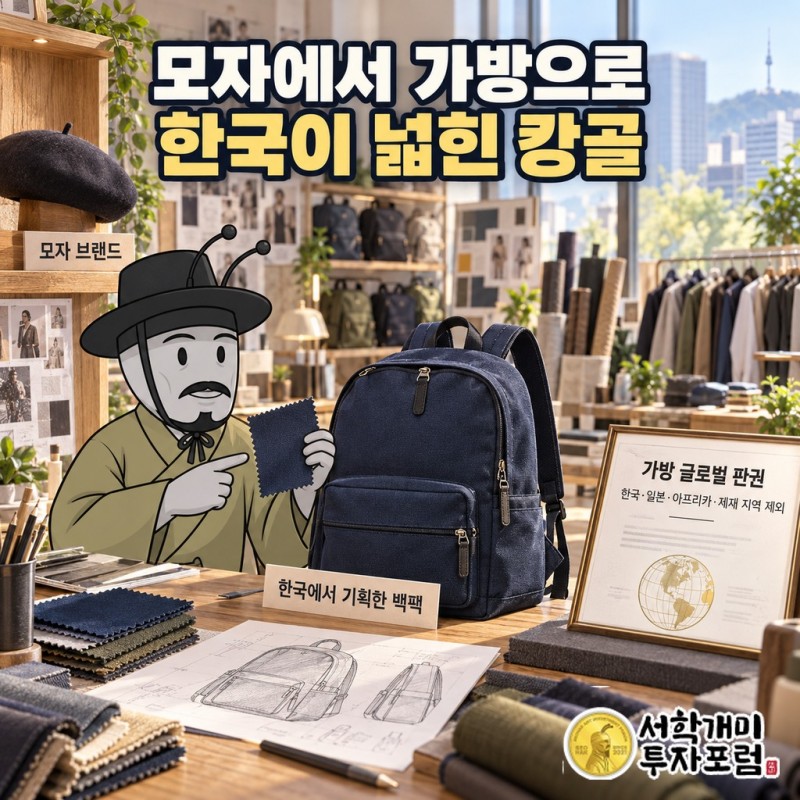 2010년 한국에서 처음 기획한 캉골 백팩부터 2025년 가방 세계 독점 라이선스, 2026년 상하이 CHIC 참가까지 이어진 캉골 가방의 연표
