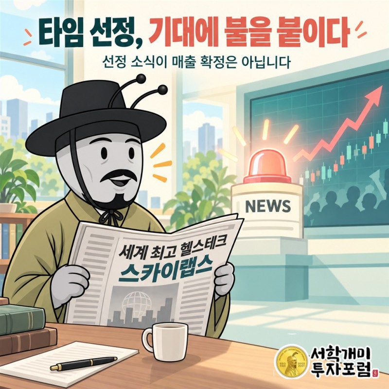 타임 선정 소식과 새내기주 기대가 겹쳤습니다. 해외의 주목과 실적 확정은 다릅니다.