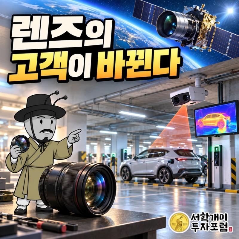 LK삼양의 교환렌즈와 전기차 충전면 화재감지 카메라, 위성 별추적기를 연결하는 광학 기술