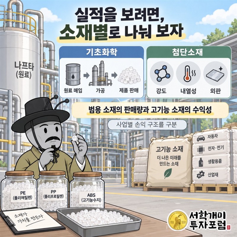 영업현금 유입과 설비투자 지출, 증자·차입을 구분한 롯데케미칼 자금 흐름