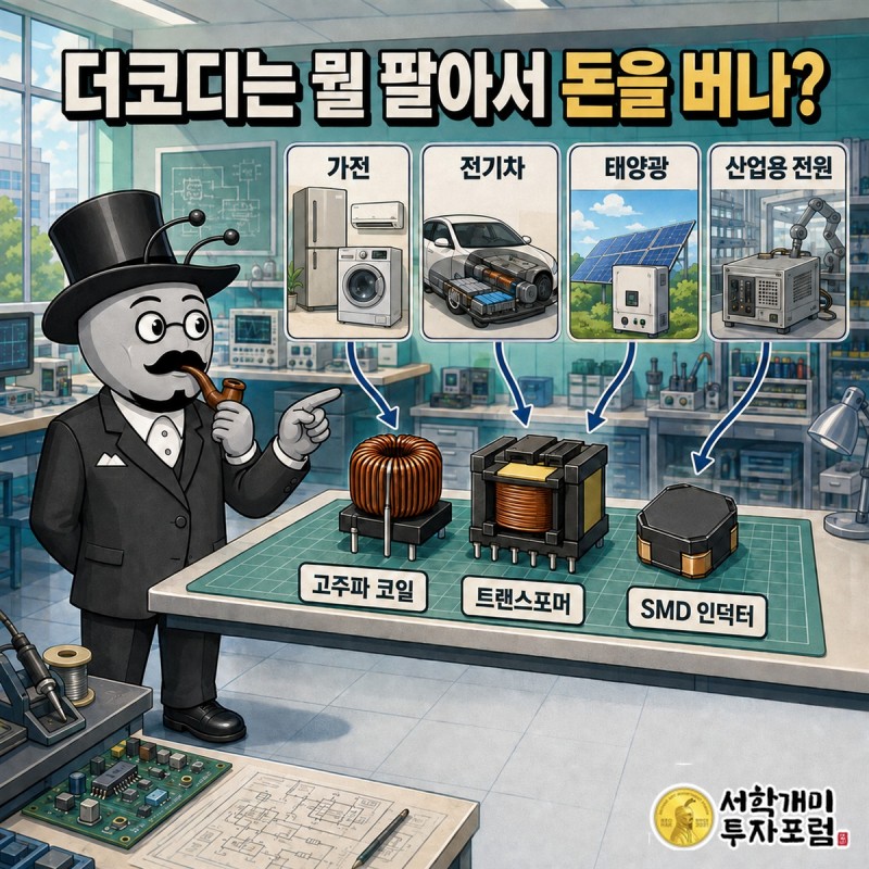 반도체 장비 테마와 더코디의 코일 본업 차이를 설명하는 이미지