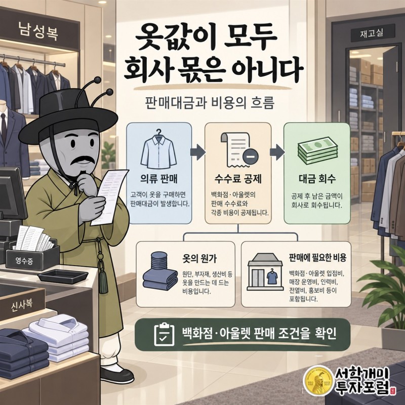 남성복 매출 회복, 원가와 판매비 부담 완화, 투자금 회수로 나눈 원풍물산 실적 개선 조건
