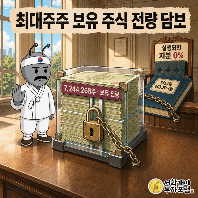 최대주주 보유 주식 전량 담보, 차입금 83.5억원