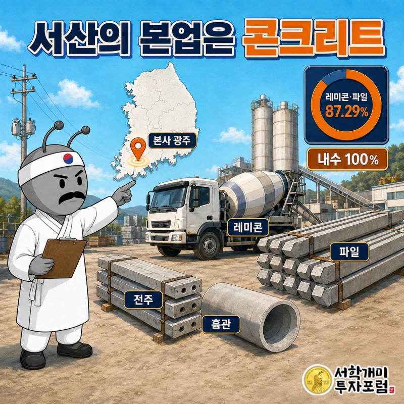 서산의 레미콘 파일 전주 흄관 매출 구조를 설명하는 그림