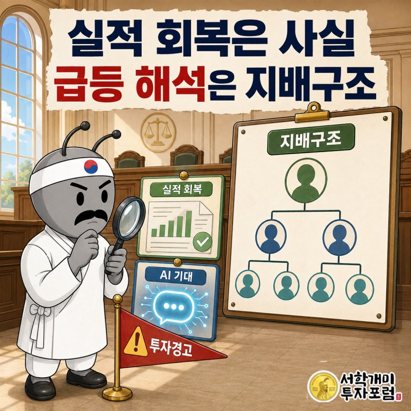웹툰 IP와 자체 플랫폼, 탑툰챗을 근거로 탑코미디어의 사업 실체를 살피는 장면