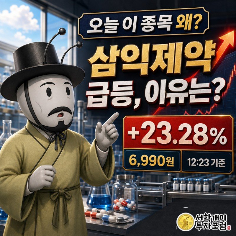 12:23 기준 삼익제약 급등 이유와 재무 흐름을 살펴보는 장중 속보 커버