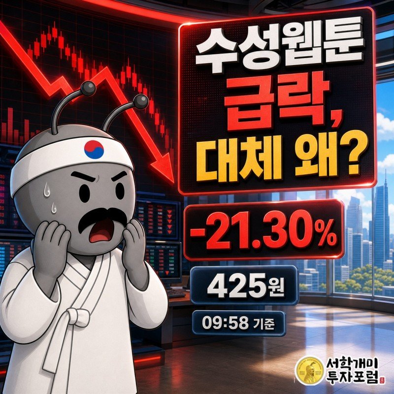 수성웹툰 장중 급락 배경을 살펴보는 표지