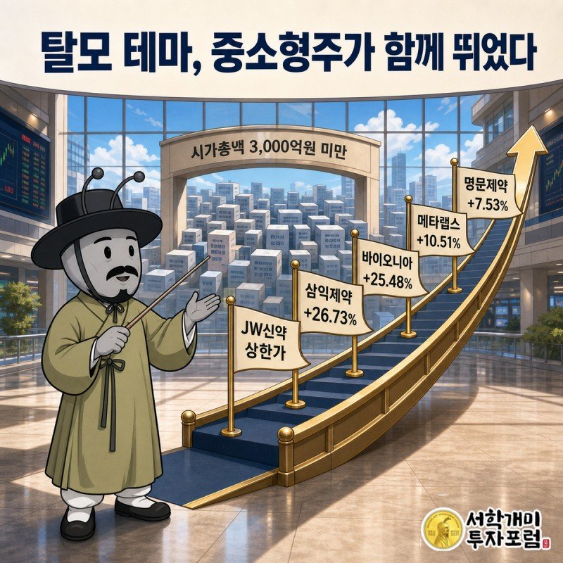 탈모 테마로 같은 날 동반 급등한 종목들