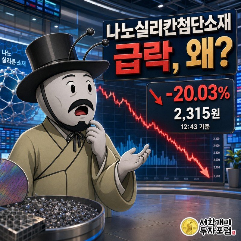 나노실리칸첨단소재 급락과 탄자니아 MTX 시연 소식을 다룬 장중 속보 커버