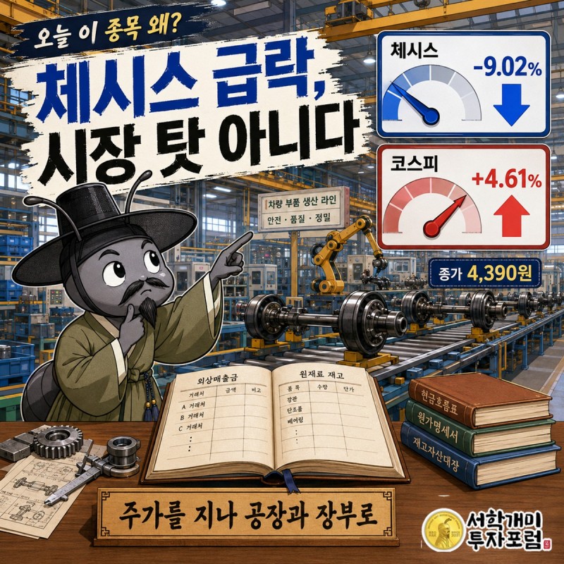 체시스의 자동차 뒷바퀴 현가장치와 매출 구조를 설명하는 회사 해부