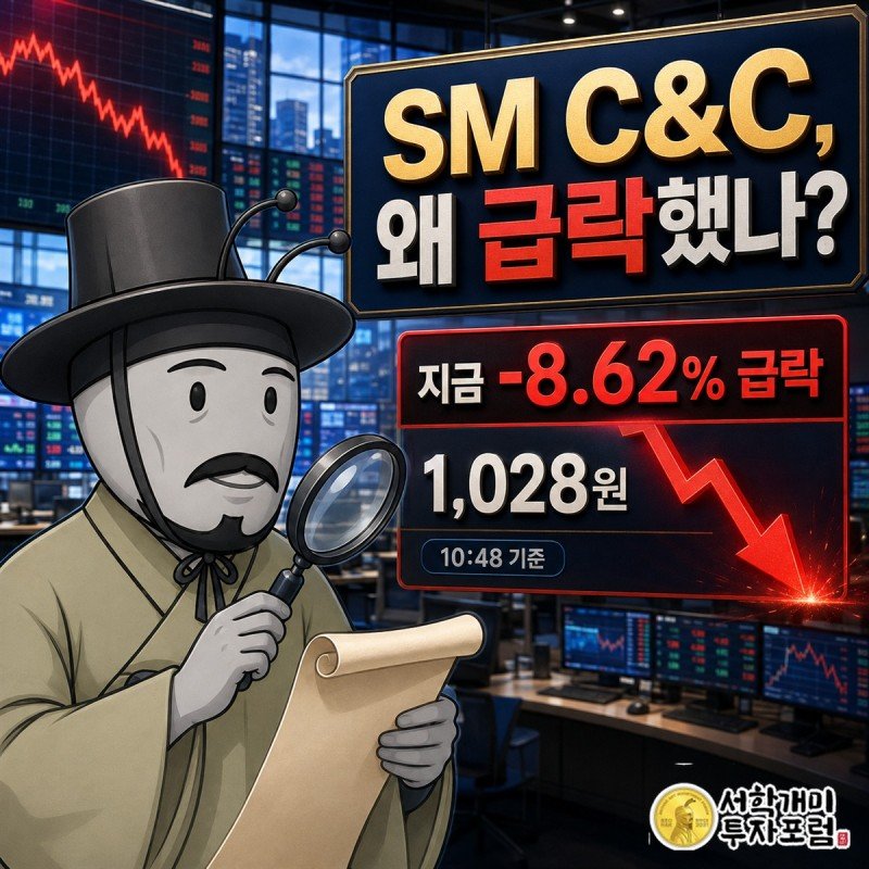 10:48 기준 SM C&#038;amp;C 급락 이유를 점검하는 장중 속보 커버