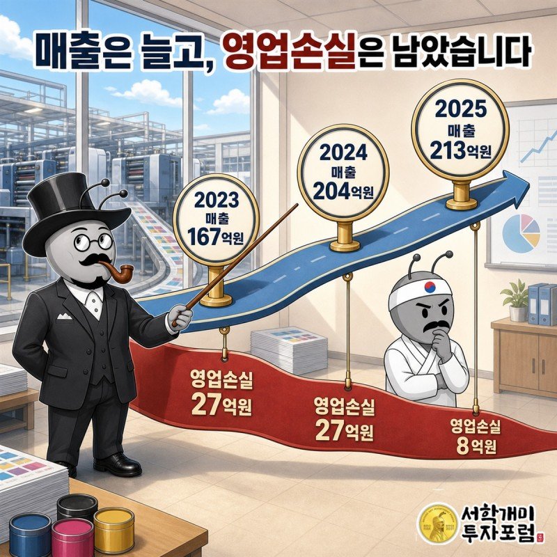 디지아이의 2023년부터 2026년 2분기까지 매출과 영업손익 흐름을 비교한 인포그래픽