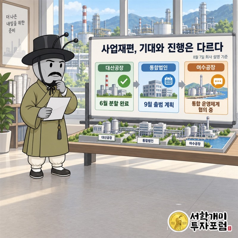 롯데케미칼 2023~2025년 연간 영업손실과 2026년 1·2분기 영업흑자를 기간별로 구분한 장부