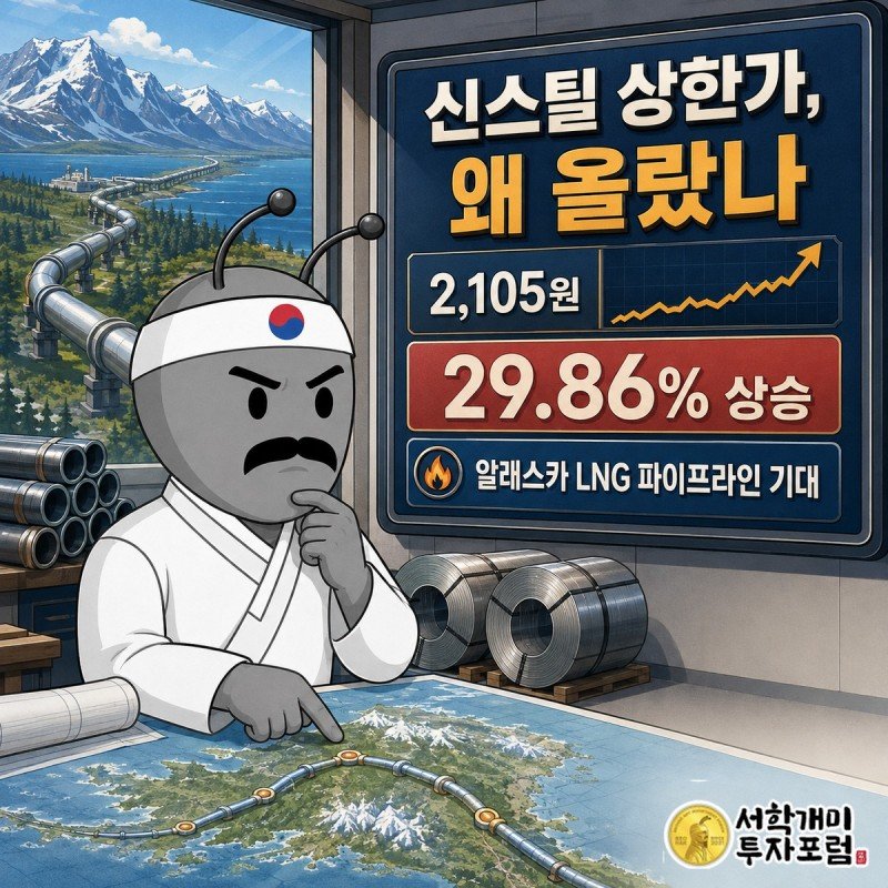 알래스카 LNG 가스관 기대가 철강주 신스틸 상한가로 번진 흐름을 보여주는 커버