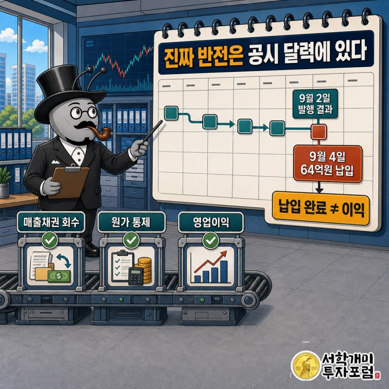 엑시온그룹의 EPC 실물 사업과 반복 유상증자 및 경영진 교체 위험을 저울질한 장면