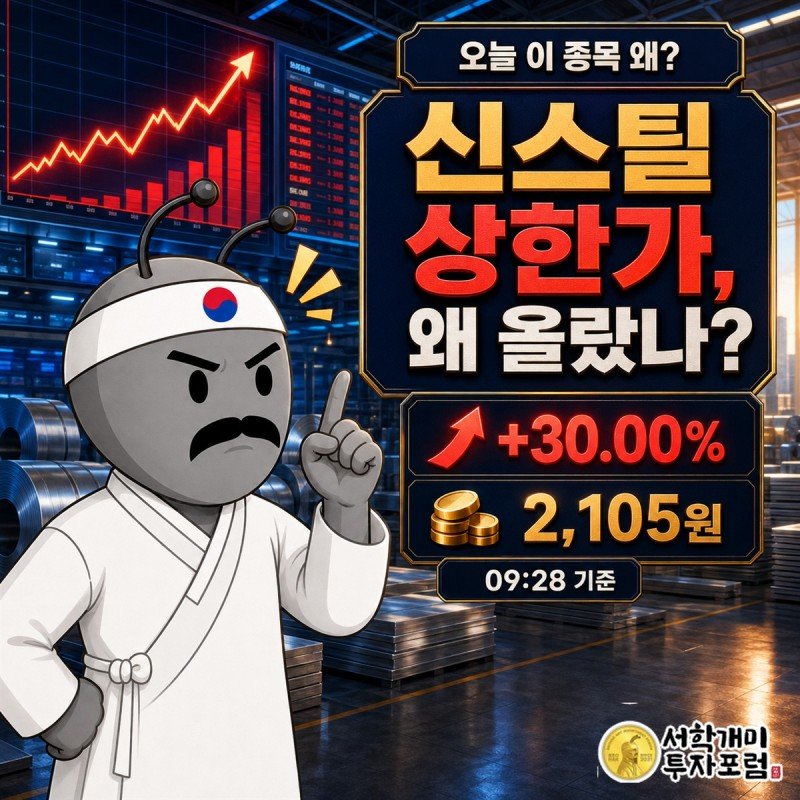 알래스카 LNG 가스관 기대에 상한가를 기록한 신스틸 장중 속보