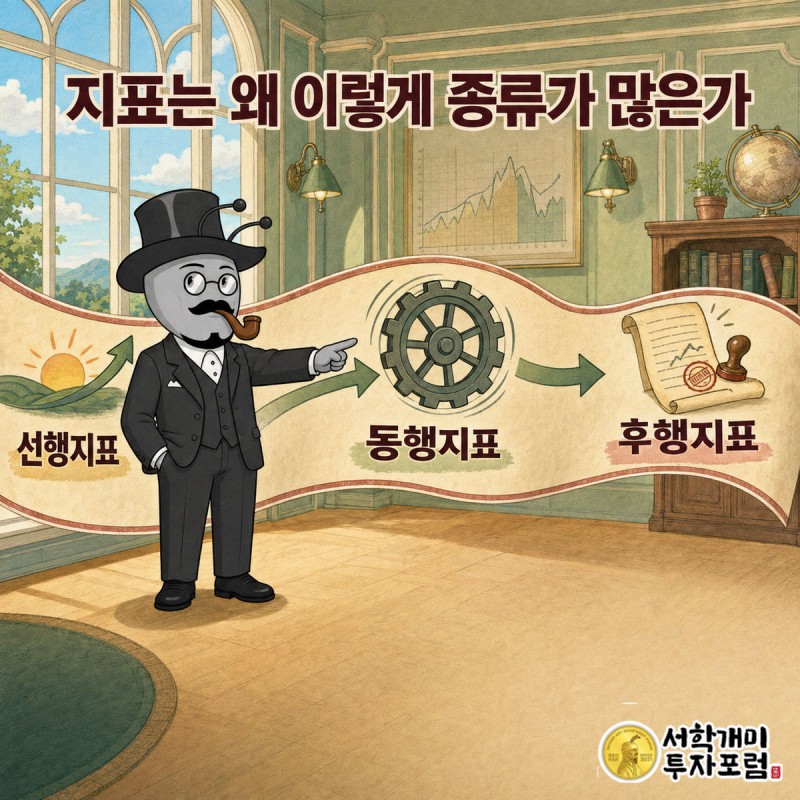 의사 가운을 입은 개미가 수십 개 항목이 적힌 검진표에서 물가·금리·고용 세 칸에만 동그라미를 치는 장면